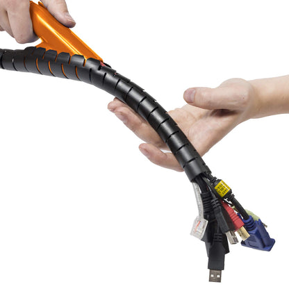 D-Line CZ252.5B Sleeve, TV Management Solution, Wire Tidy to Hide Organise & Protect Cables-2.5m Length, 25mm Outer Diameter-Black