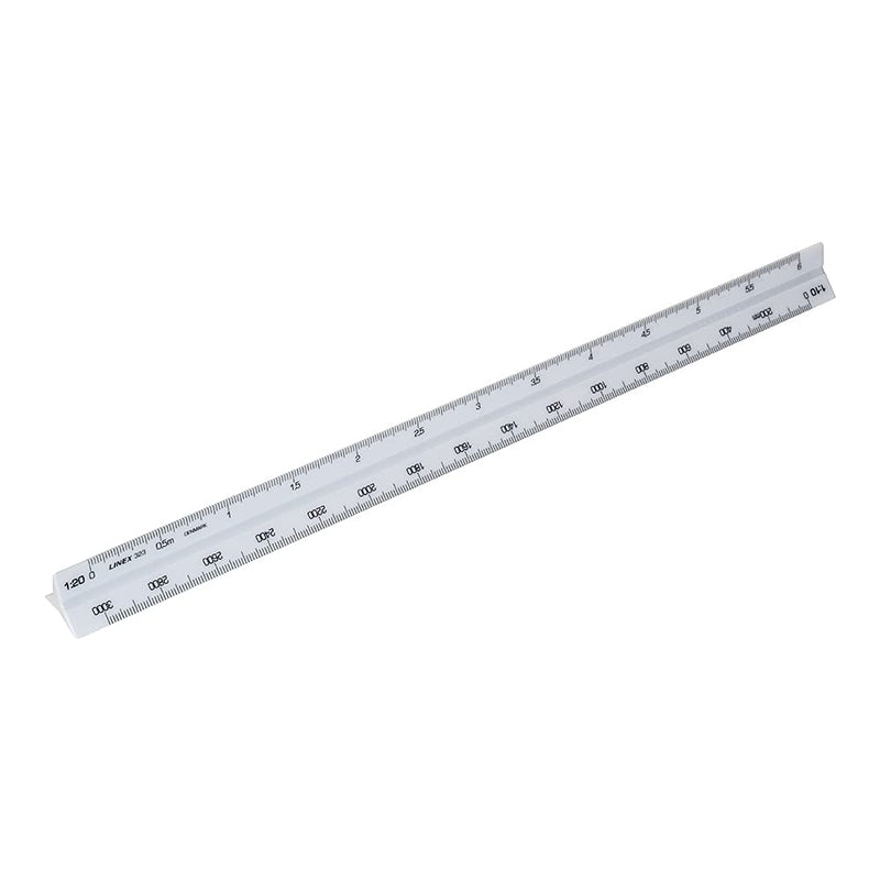 Scale Ruler 30cm, Linex, Triangular, White