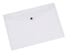 Envelope Wallet Q-CONNECT Press Stud PP A4 172 Micron Clear/Document Archiving/Type-Envelope/Kind-Press Stud/Index-N.a. / Pockets-N.a. / Material-PP/Dividers-1 / Coating-N.a. / Label-N.a.