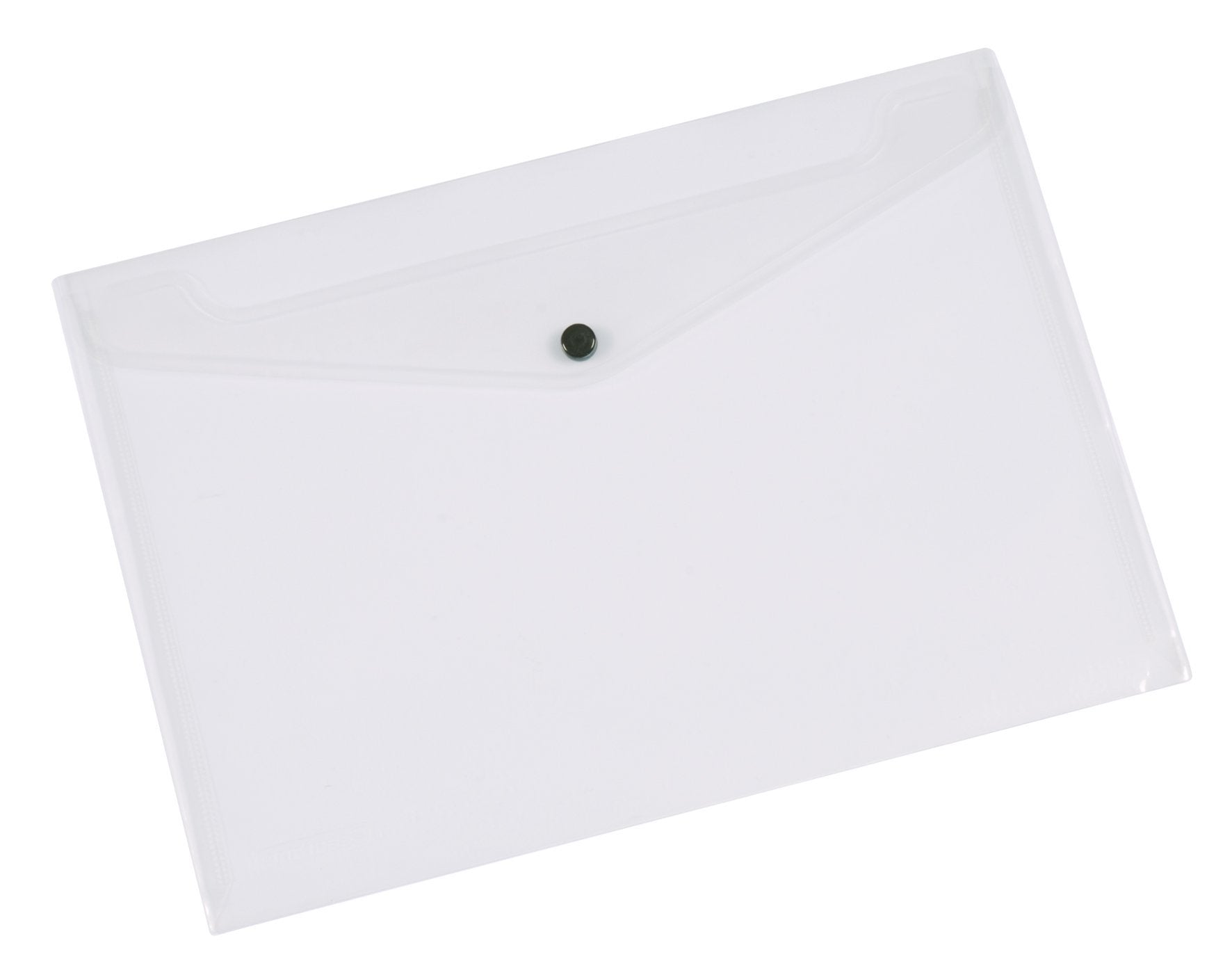 Envelope Wallet Q-CONNECT Press Stud PP A4 172 Micron Clear/Document Archiving/Type-Envelope/Kind-Press Stud/Index-N.a. / Pockets-N.a. / Material-PP/Dividers-1 / Coating-N.a. / Label-N.a.