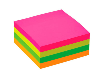 Q-Connect 76x76mm FSC Fluorescent Removable Sticky Note Pad with 400 Sheets.
