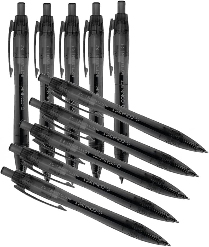 Q-Connect Ballpoint Pen 0.7mm Recycled Black (Pack of 10) KF15002