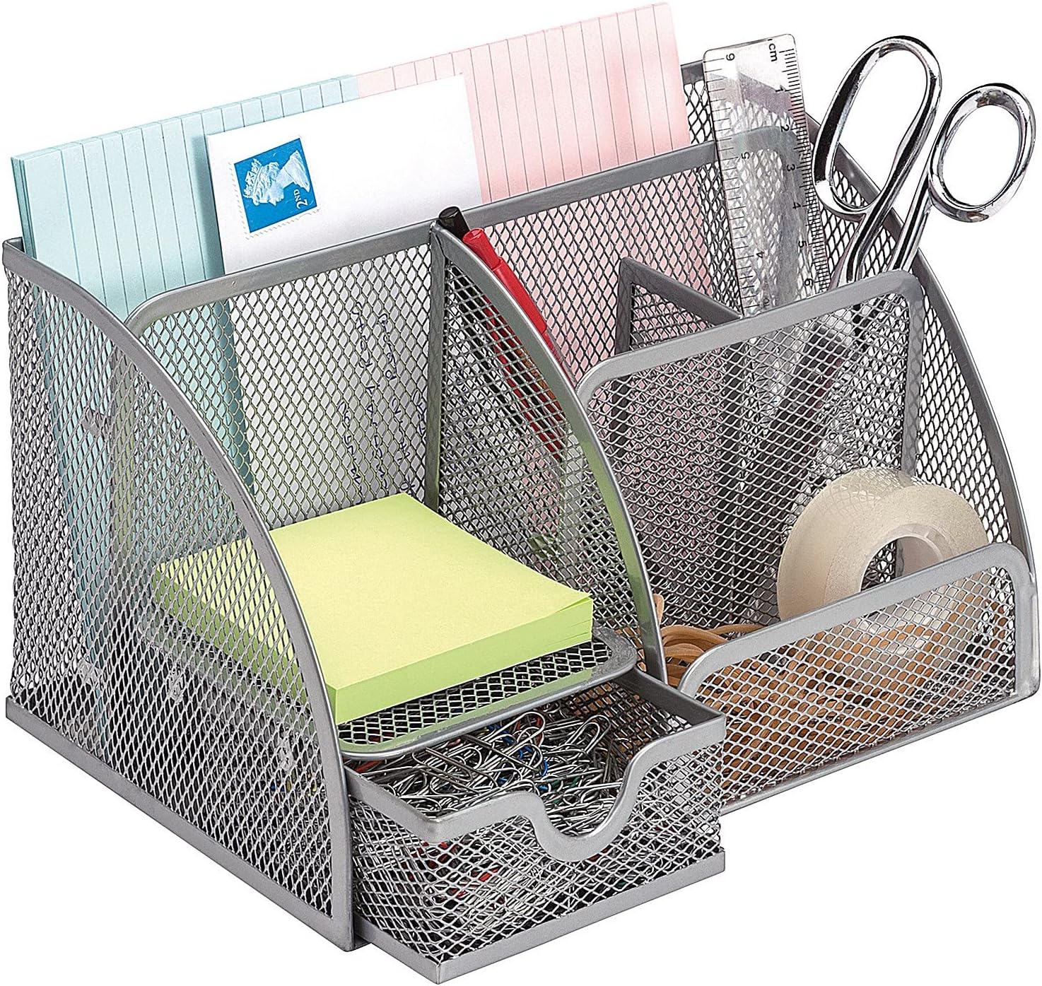 Q-Connect Curved Desktop Organiser Silver