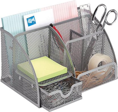 Q-Connect Curved Desktop Organiser Silver
