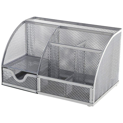 Q-Connect Curved Desktop Organiser Silver