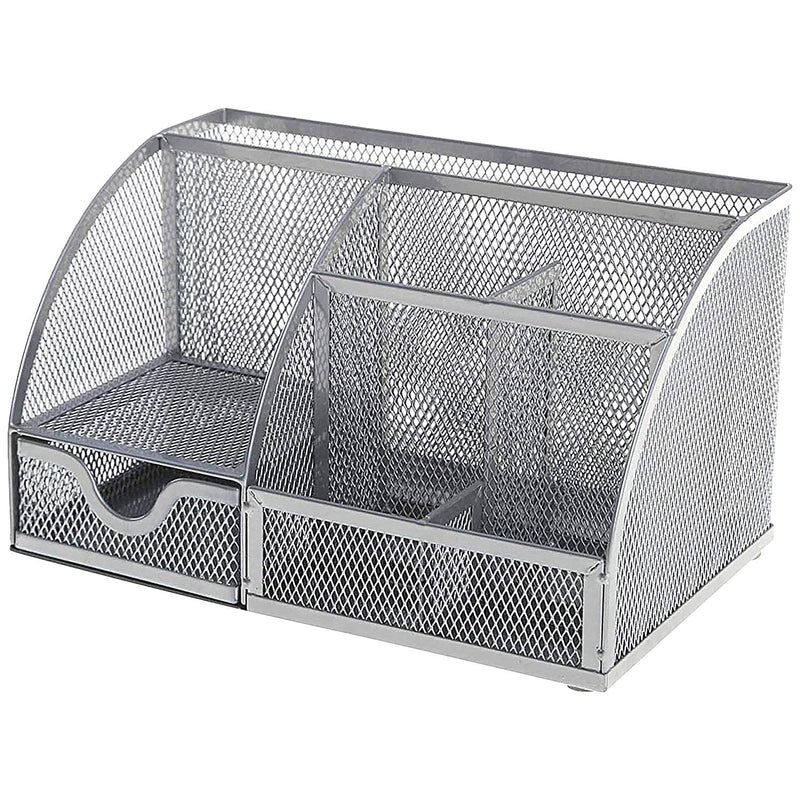 Q-Connect Curved Desktop Organiser Silver