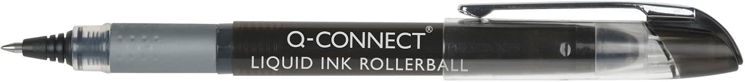 Q-Connect Liquid Ink Rollerball Pen Fine Black (Pack of 10