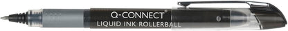 Q-Connect Liquid Ink Rollerball Pen Fine Black (Pack of 10