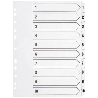 Q-Connect 1-10 Index Multi-punched Polypropylene White A4
