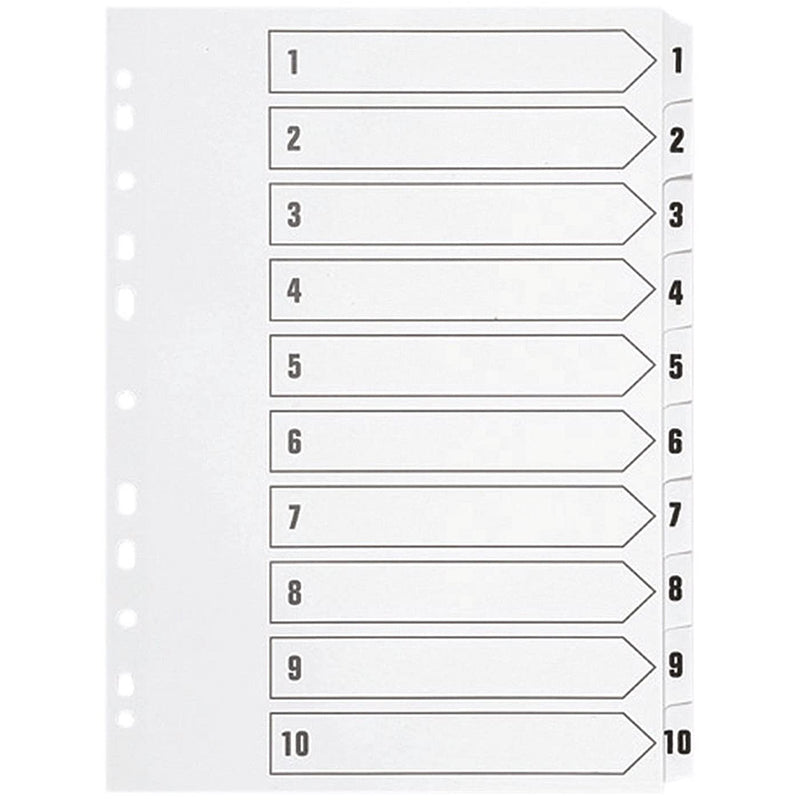 Q-Connect 1-10 Index Multi-punched Polypropylene White A4