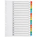 Q-Connect Index A4 Multi-Punched 1-15 Reinforced Multi-Colour Numbered Tabs KF01520