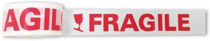 Q-Connect Printed Fragile Tape Self Adhesive BOPP 48mmx66m (Pack of 6