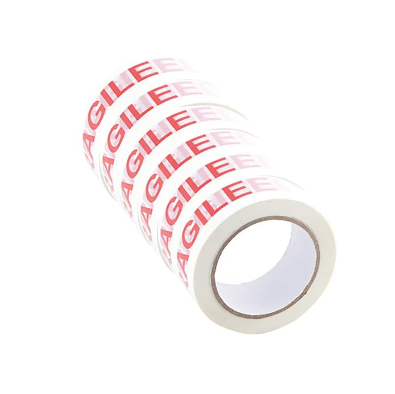 Q-Connect Printed Fragile Tape Self Adhesive BOPP 48mmx66m (Pack of 6
