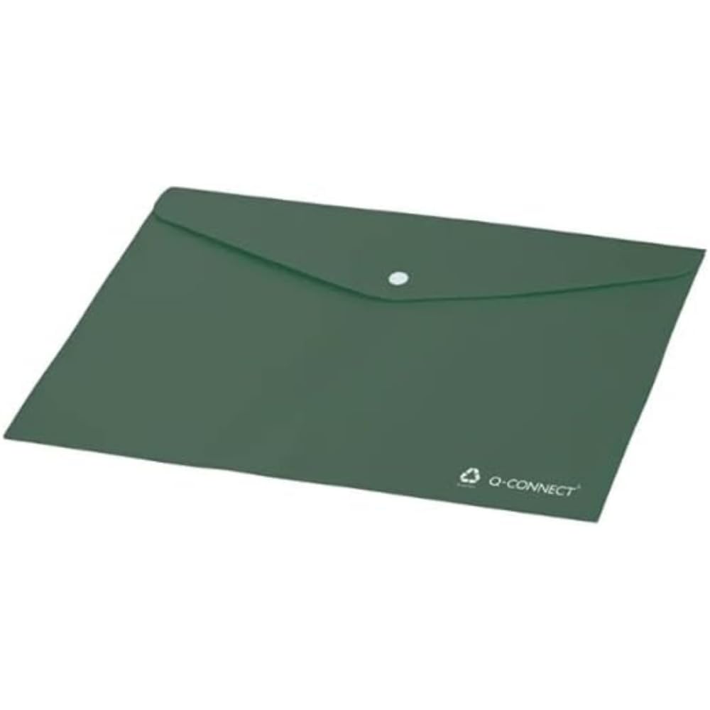 Q-Connect Recycled Polypropylene Folder Transparent A4 Green (Pack of 12
