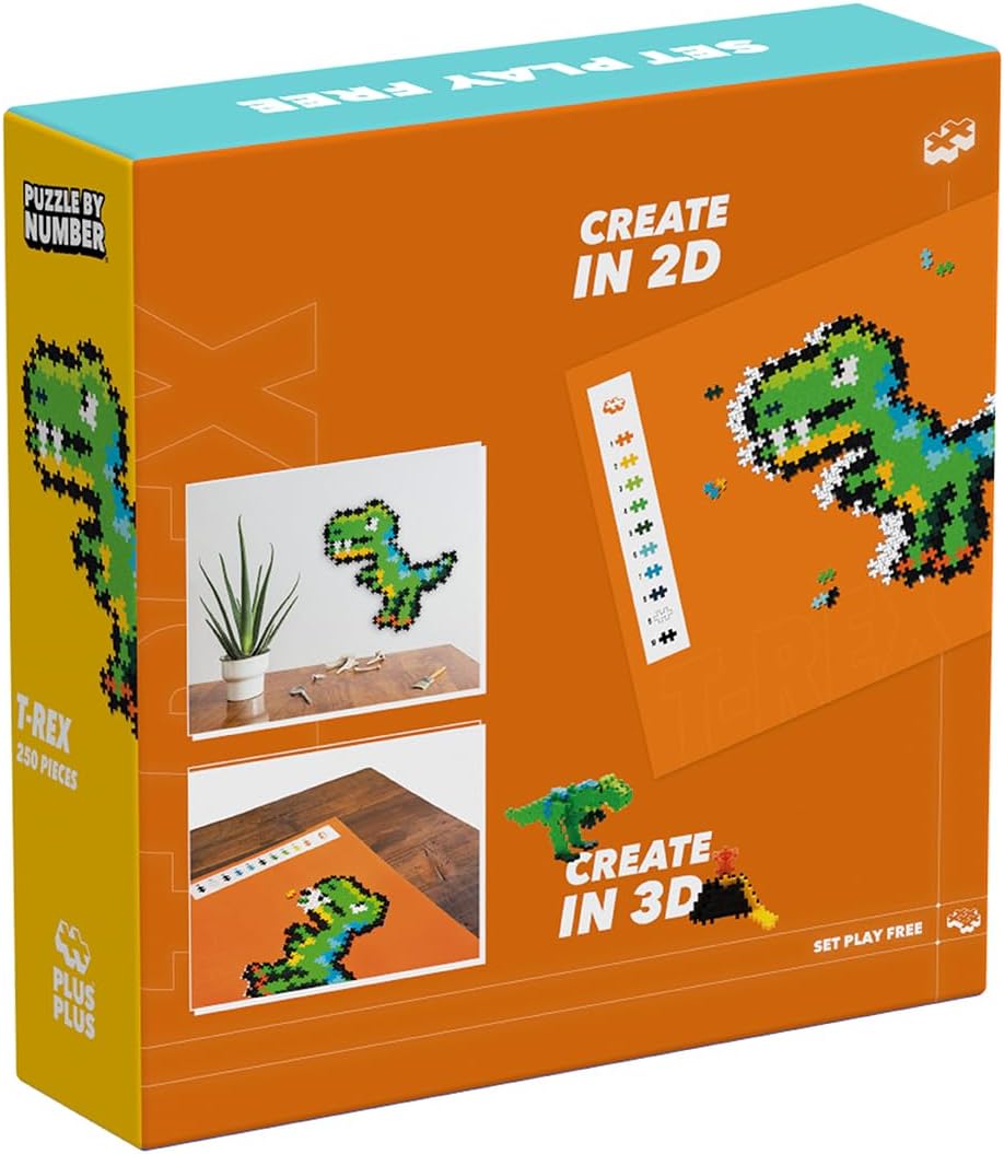 PLUS PLUS Puzzle By Number 250 pcs T-Rex