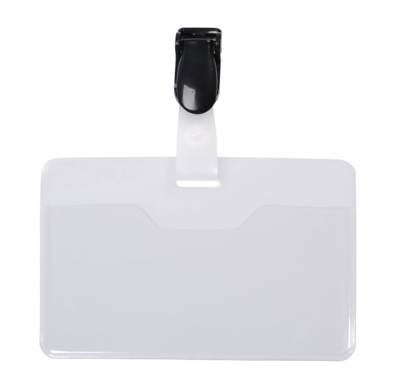 PAVO Premium 60 x 90 mm Clip Visitor Name Badge (Pack of 25