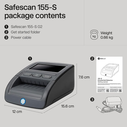 Safescan 155-S Automatic Counterfeit Money Detector that Quickly Verifies Banknotes - Money Machine with 7-Point Detection - 100 Percentage Accurate Money Checker Machine