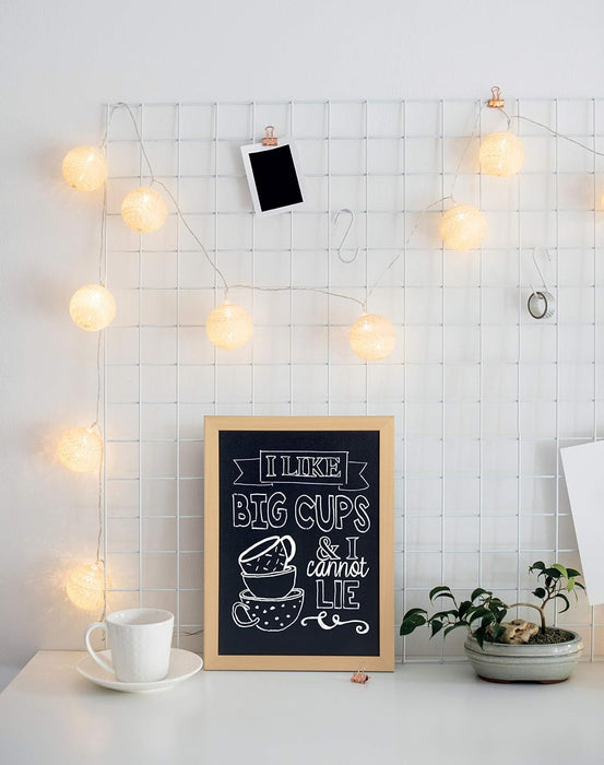Securit Woody Wood Chalkboard Set with Chalkboard Markers, 30 x 40cm Hanging Blackboard, Memo Board, Wipeable Blackboard with Chalk Pen for Office, Kitchen or Weddings