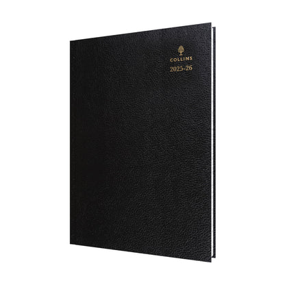 Collins 'Desk' 13 Month Mid/Academic Year Planner, July 2025-July 2026-44M.99-2526- Day-to-Page Appointments Diary, A4 Hard Cover, Black