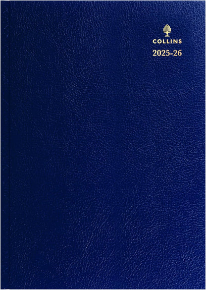 Collins 'Desk' 13 Month Mid/Academic Year Planner, July 2025-July 2026-44M.60-2526 -Day-to-Page Appointments Diary, A4 Hard Cover, Blue