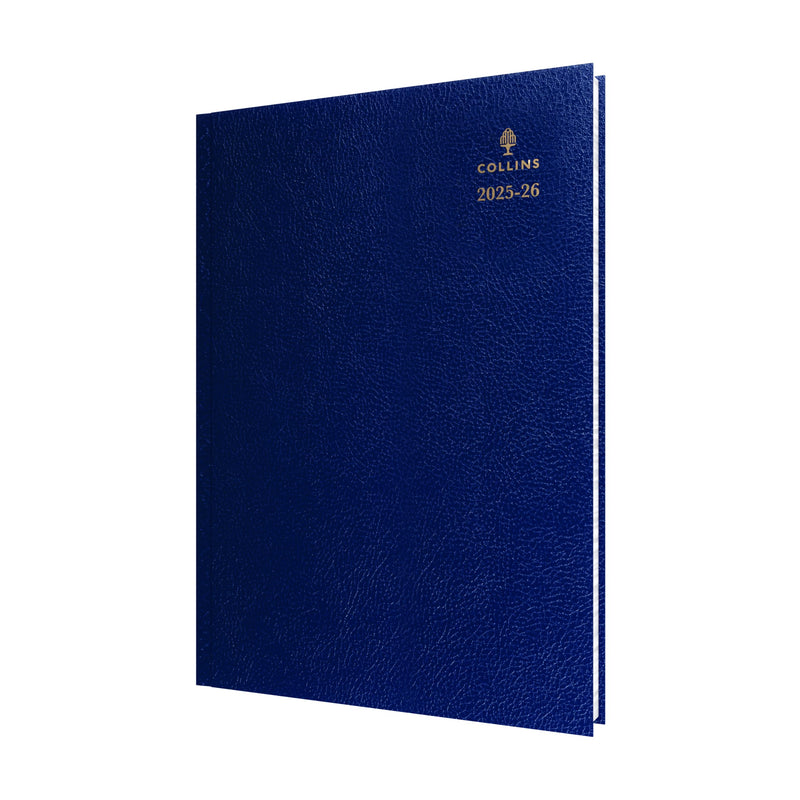Collins 'Desk' 13 Month Mid/Academic Year Planner, July 2025-July 2026-44M.60-2526 -Day-to-Page Appointments Diary, A4 Hard Cover, Blue