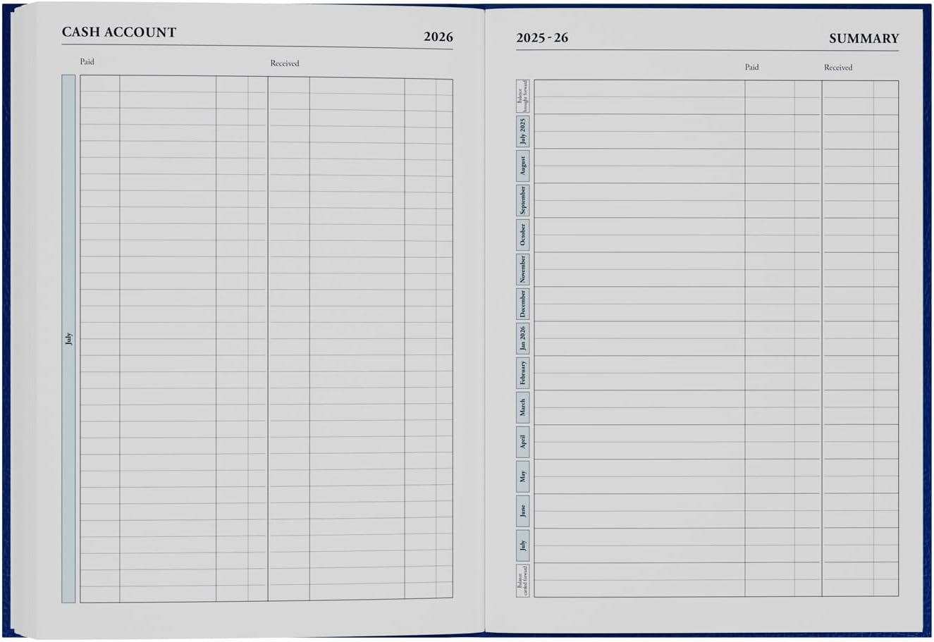 Collins 'Desk' 13 Month Mid/Academic Year Planner, July 2025-July 2026-44M.60-2526 -Day-to-Page Appointments Diary, A4 Hard Cover, Blue