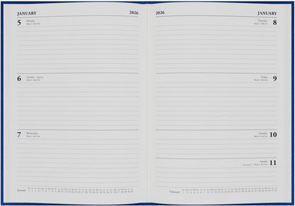 Collins 'Desk' 13 Month Mid/Academic Year Planner, July 2025-July 2026-52M.99-2526 - Day-to-Page Appointments Diary, A5 Hard Cover, Black