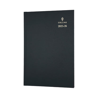 Collins 'Desk' 13 Month Mid/Academic Year Planner, July 2025-July 2026-52M.99-2526 - Day-to-Page Appointments Diary, A5 Hard Cover, Black