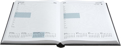 Collins 'Desk' 13 Month Mid/Academic Year Planner, July 2025-July 2026-52M.15-2526 - Day-to-Page Appointments Diary, A5 Hard Cover, Red