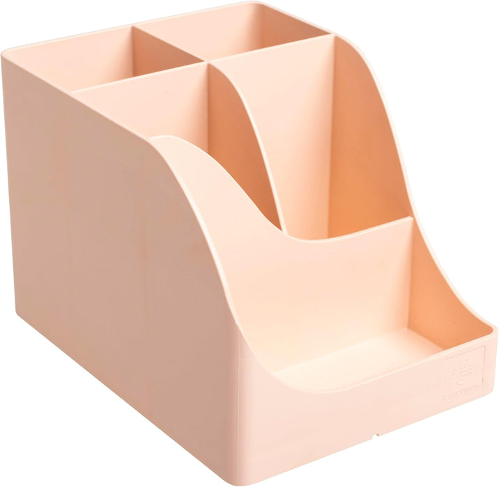 EXACOMPTA - SKU 69531D - 1 Pen Wave Skandi Nude Pen Pot - 5 compartments - 4 high compartments for large utensils and 1 bottom compartment for small utensils