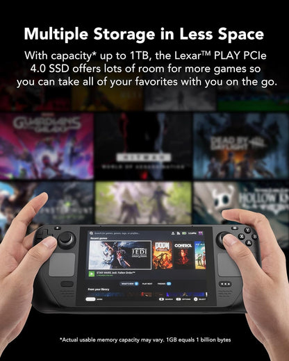 Lexar PLAY 2230 PCIe 4.0 Internal SSD 1TB, M.2 2230 PCIe Gen4x4 SSD, Up to 5200MB/s Read, 4700MB/s Write, Internal Solid State Drive Compatible with Steam Deck, ASUS ROG Ally (LNMPLAY001T-RNNNG)