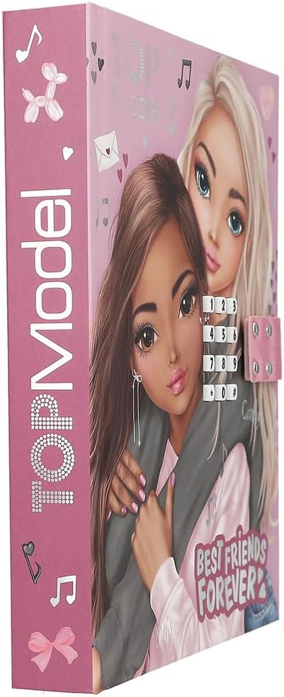 Depesche 13723 TOPModel My BFF Diary with Number Code and Sound, Book with 80 Lined and Colourful Illustrated Pages