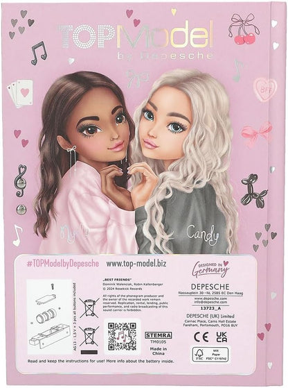 Depesche 13723 TOPModel My BFF Diary with Number Code and Sound, Book with 80 Lined and Colourful Illustrated Pages