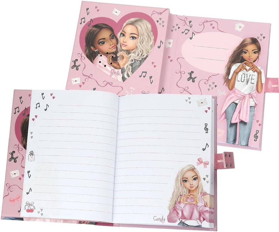 Depesche 13723 TOPModel My BFF Diary with Number Code and Sound, Book with 80 Lined and Colourful Illustrated Pages
