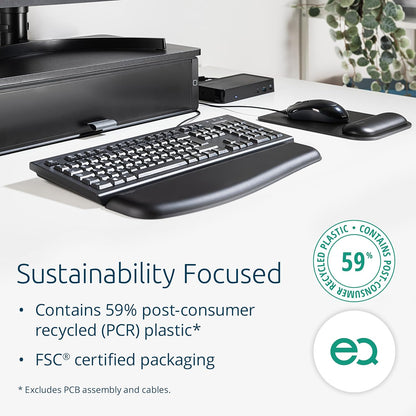 Kensington KM100 EQ Wired Full Size Keyboard and Ambidextrous Mouse Combo for desktop PC and laptop, spill-proof design, compatible with Windows and Mac, QWERTY ISO Layout, Black K75452UK