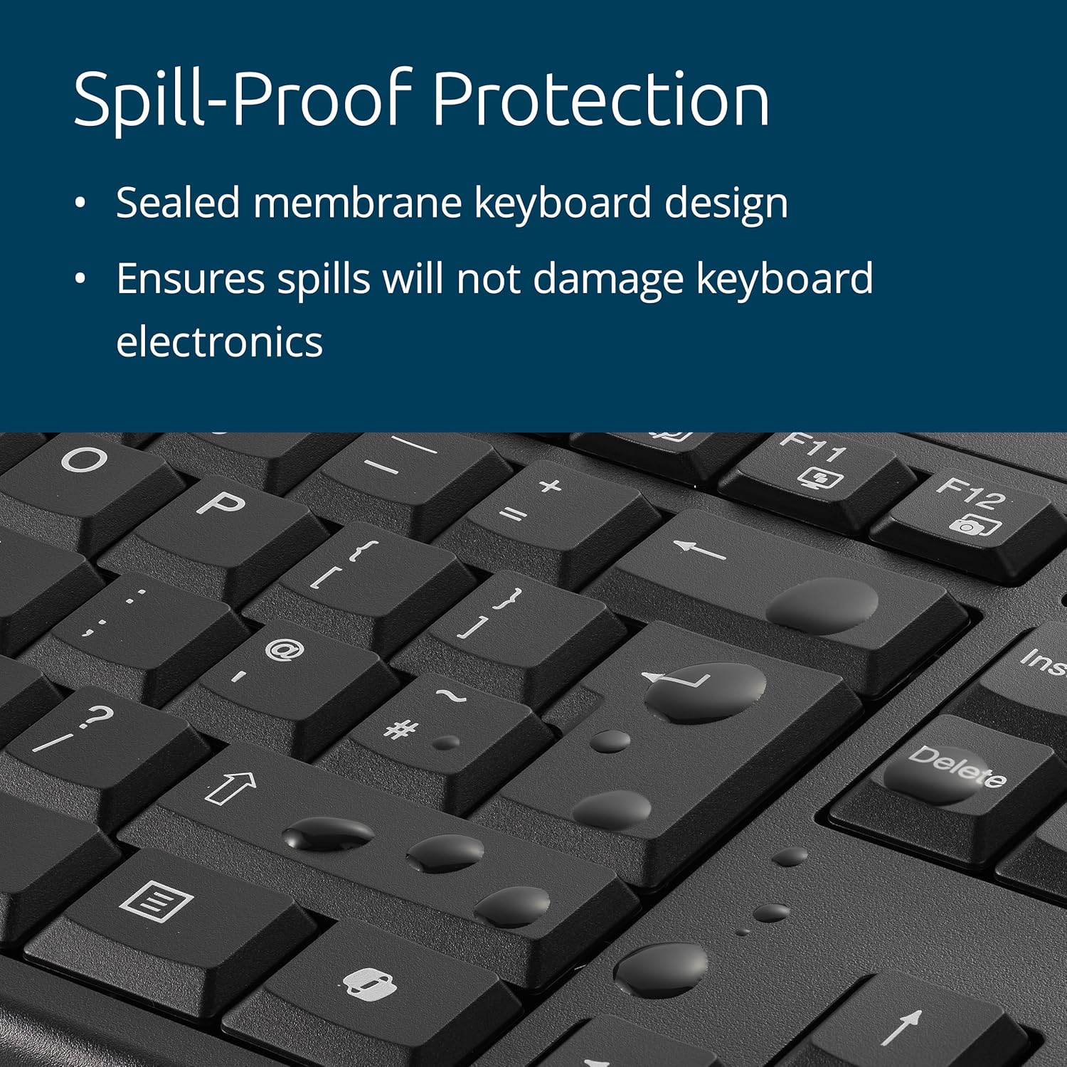 Kensington KM100 EQ Wired Full Size Keyboard and Ambidextrous Mouse Combo for desktop PC and laptop, spill-proof design, compatible with Windows and Mac, QWERTY ISO Layout, Black K75452UK