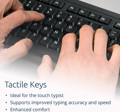 Kensington KM100 EQ Wired Full Size Keyboard and Ambidextrous Mouse Combo for desktop PC and laptop, spill-proof design, compatible with Windows and Mac, QWERTY ISO Layout, Black K75452UK