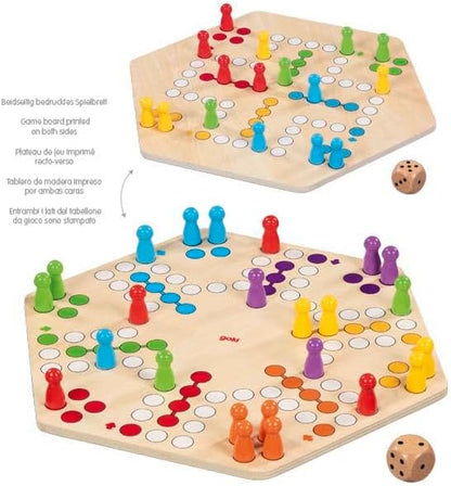 Goki - Goki Houten Ludo Spel 6 Spelers