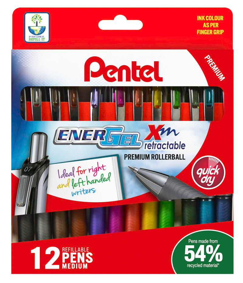 Pentel EnerGel Xm 12 pc Assorted Wallet