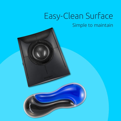 Kensington Slim Duo Gel Mouse and Trackball Wrist Rest, 192 x 72 x 22mm, Ergonomic Support for Wrist Strain and Discomfort, Compatible with Low Profile Mice and Trackballs, Black/Blue (K62439WW)