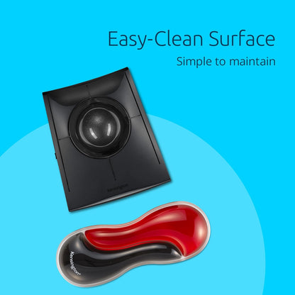 Kensington Slim Duo Gel Mouse and Trackball Wrist Rest, 192 x 72 x 22mm, Ergonomic Support for Wrist Strain and Discomfort, Compatible with Low Profile Mice and Trackballs, Black/Red (K62440WW)