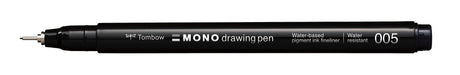 Tombow Fineliner MONO drawing pen, largeur de trait 005 (env. 0,20 mm), encre pigmentée, résistante à l'eau et à la lumière, pour les croquis, pour illustrer et dessiner, noir, WS-EFL-H-005