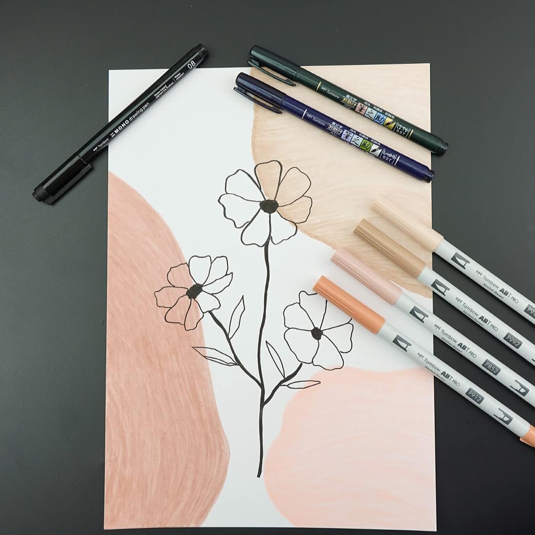 Tombow Fineliner MONO drawing pen, largeur de trait 005 (env. 0,20 mm), encre pigmentée, résistante à l'eau et à la lumière, pour les croquis, pour illustrer et dessiner, noir, WS-EFL-H-005