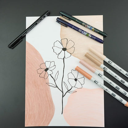 Tombow Fineliner MONO drawing pen, largeur de trait 005 (env. 0,20 mm), encre pigmentée, résistante à l'eau et à la lumière, pour les croquis, pour illustrer et dessiner, noir, WS-EFL-H-005