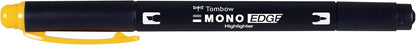 Tombow | Rotulador Fluorescente Doble Punta Mono Edge Amarillo | Resaltador Creativo con Punta Ancha y Punta Fina| Ideal para Planificadores, Agendas, Libretas, Cuadernos