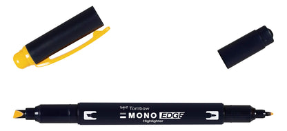 Tombow | Rotulador Fluorescente Doble Punta Mono Edge Amarillo | Resaltador Creativo con Punta Ancha y Punta Fina| Ideal para Planificadores, Agendas, Libretas, Cuadernos