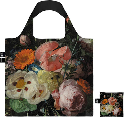 LOQI - Rachel Ruysch, Still Life with Flowers on a Marble Tabletop 1716, Recycled Bag, Multi-Colour, Occidental, Multicolored, Western