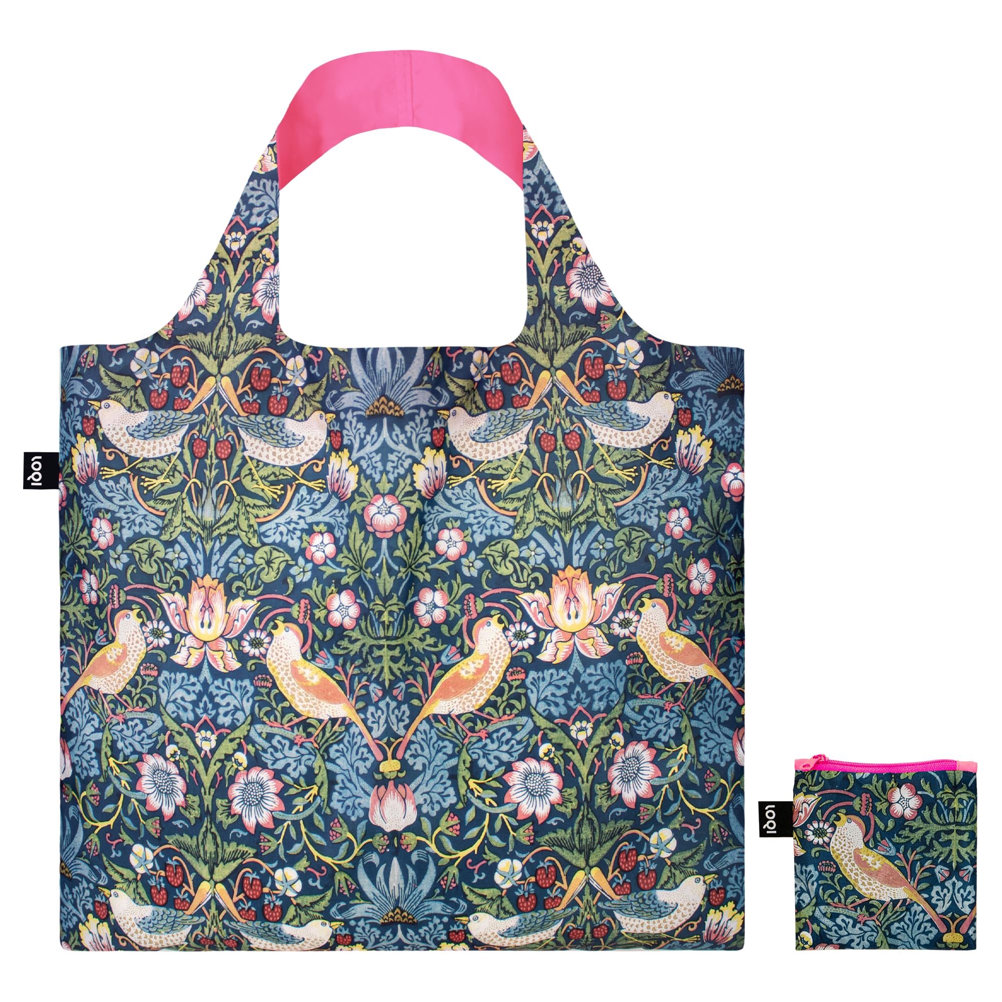 LOQI WILLIAM MORRIS The Strawberry Thief Neon Pink, Purple, Pink, Contemporary, Purple, pink, Contemporary