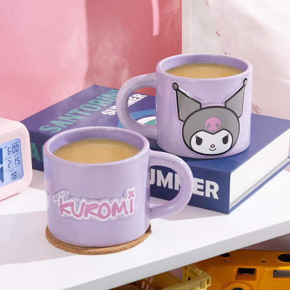 Paladone Kuromi Lila Tasse, offiziell lizenziert Sanrio Hello Kitty & Friends 400ml große Keramik-Kaffeetasse für Tee und heiße Schokolade, Kawaii Geschenk für Mädchen, Frauen, Teenager