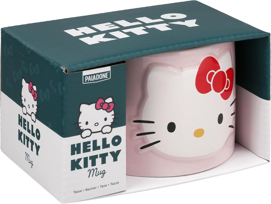 Paladone Hello Kitty, tazza rosa pastello, con licenza ufficiale Sanrio 400 ml, grande tazza da caffè in ceramica per tè e cioccolata calda, regalo Kawaii per ragazze, donne, adolescenti